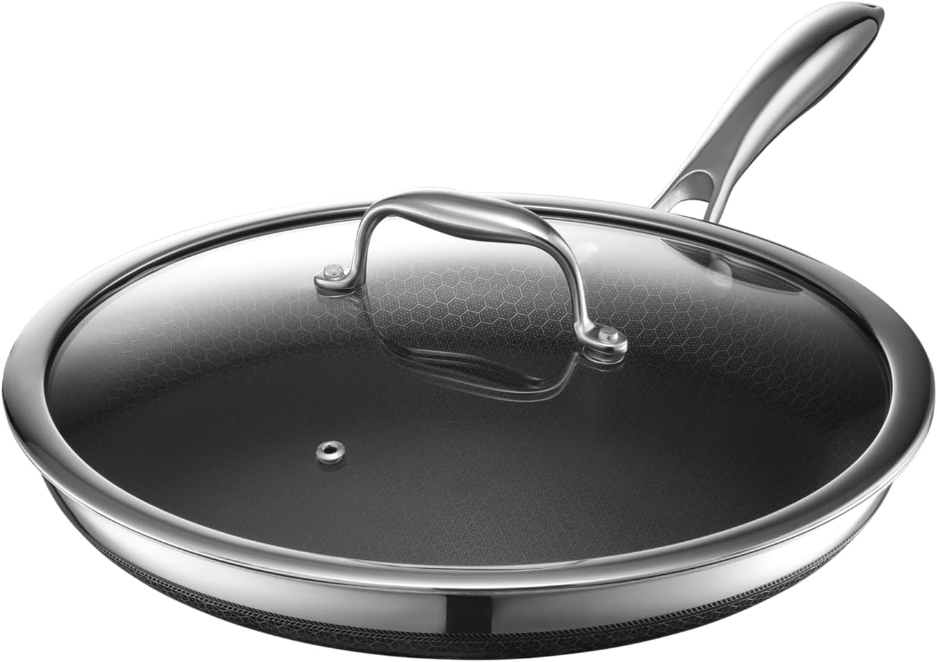 HexClad Hybrid Nonstick Fry Pan with Stay-Cool Handle