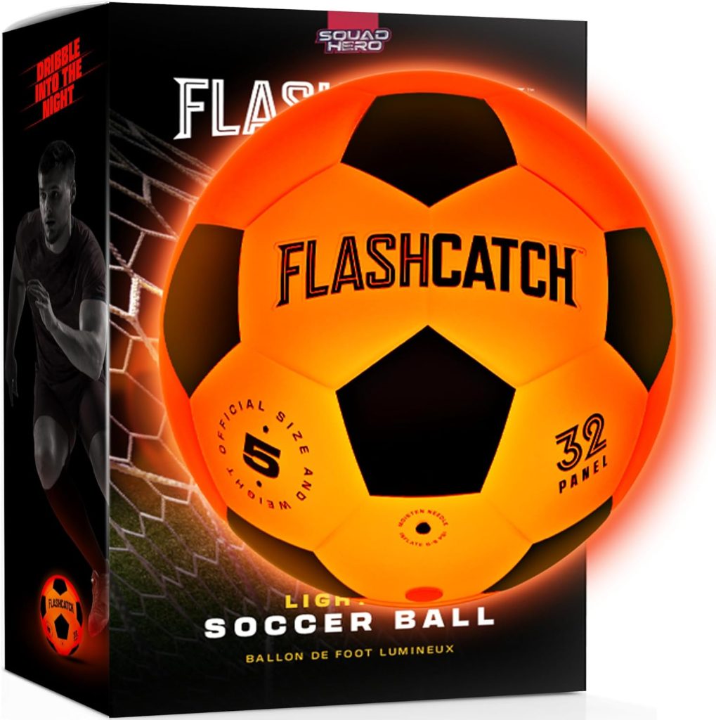 FlashCatch Light-Up Size 5 Soccer Ball – Orange