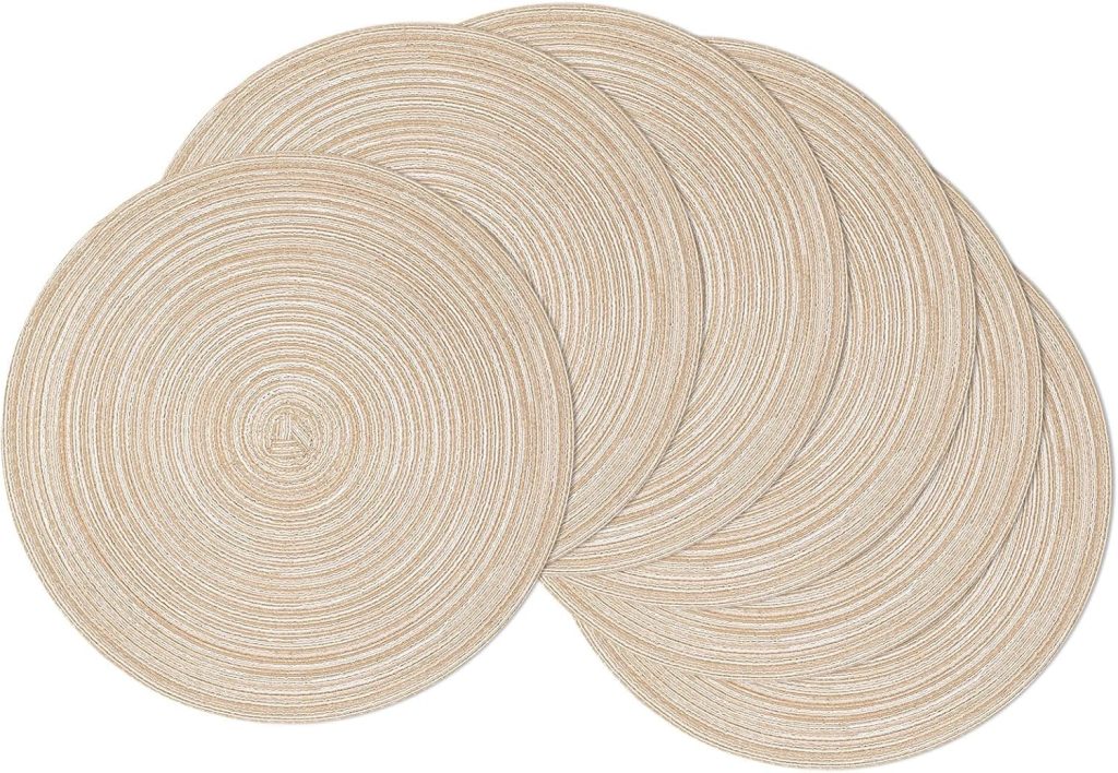 SHACOS Braided Round Placemats – Washable Table Mats