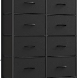 SONGMICS 8-Drawer Fabric Dresser – Black